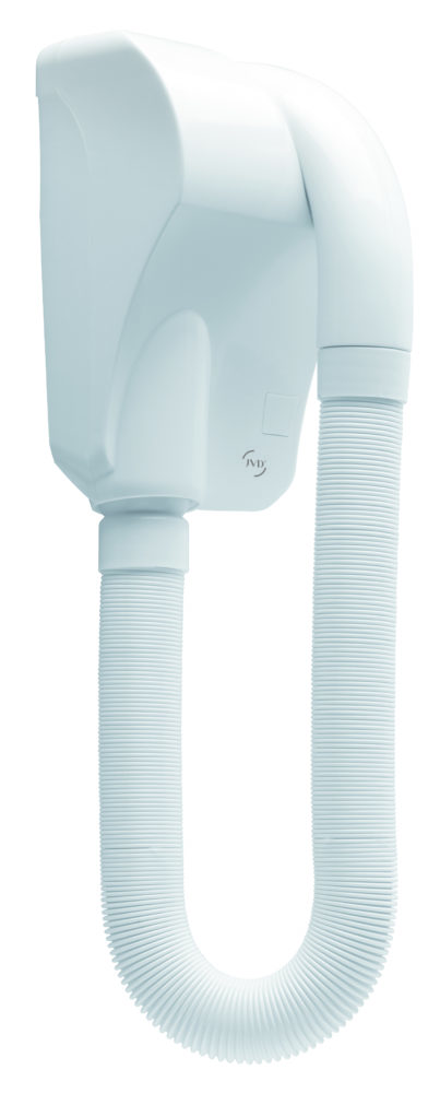 Hotelpro hotelska oprema SUŠILO ZA KOSU ZIDNO SA CIJEVI (SA SIGURNOSNIM TIMEROM 15MIN) - BIJELO slika proizvoda